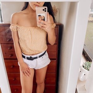 Brandy Melville Yellow Gingham Top